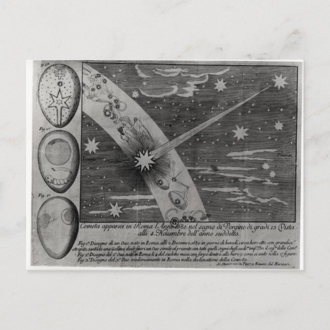 Astrologisches Diagramm des Kometen Postkarte (Vorderseite)
