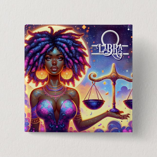 Astrologisches Horoskop Signalibra Button (Vorderseite)