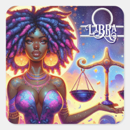 Astrologisches Horoskop Signalibra Quadratischer Aufkleber