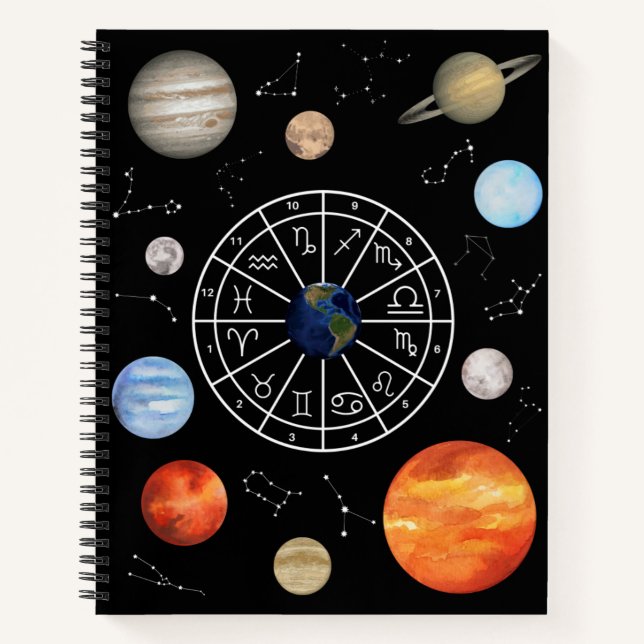 Astrologisches Natalrad-Journal Notizbuch (Vorderseite)