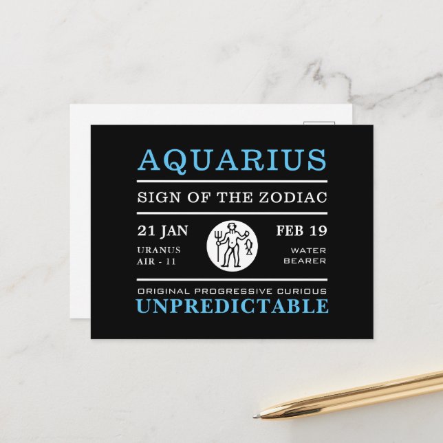 Astrologisches Zeichen Postkarte (Vorderseite/Rückseite Beispiel)