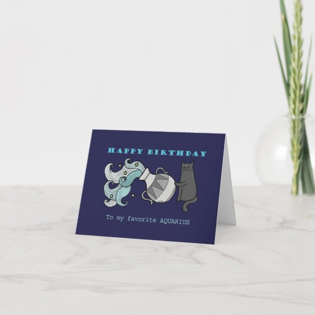 Astrologisches Zodiac Sign Aquarius Funny Birthday Karte (Vorderseite)