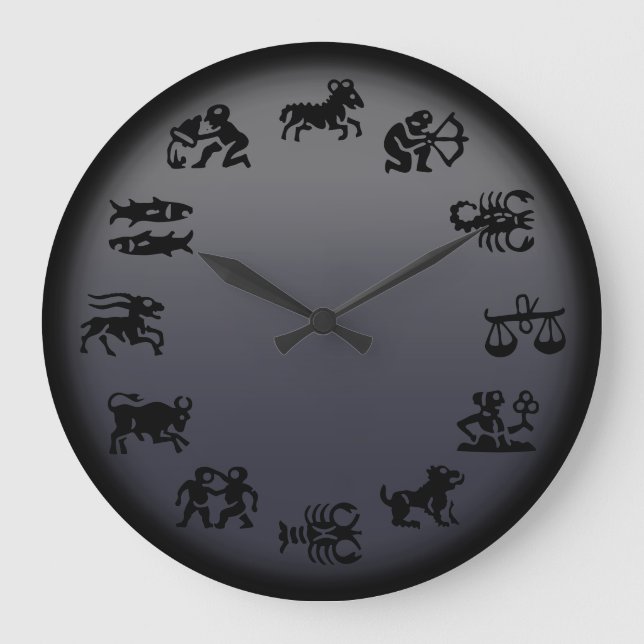 Astrology Clock Horoscope Clocks - Customize Große Wanduhr (Vorderseite)