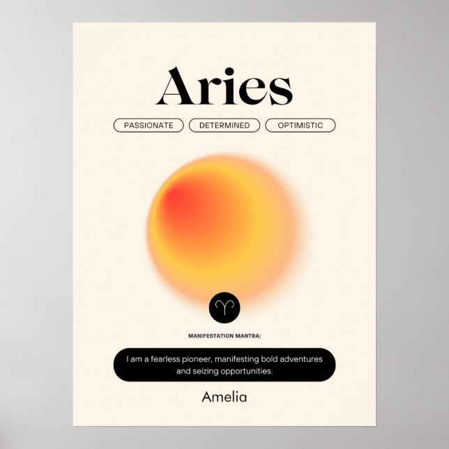 Astrology Zodiac Sign Aries Poster (Devant)