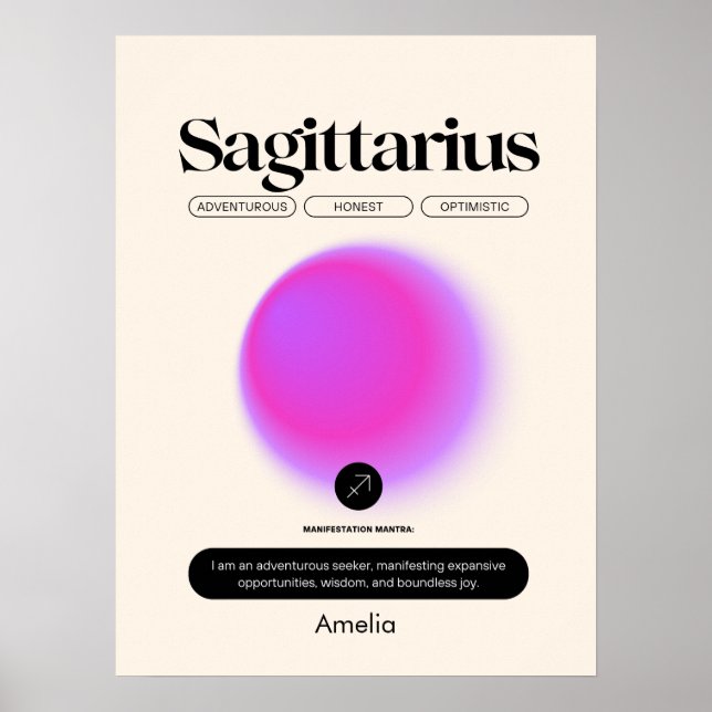 Astrology Zodiac Sign Sagittarius Poster (Devant)
