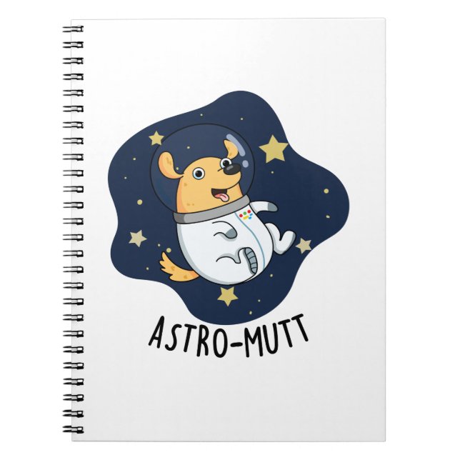 Astromutt Funny Dog Astronaut Puff Notizblock (Vorderseite)