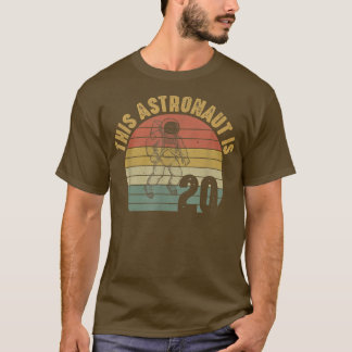 Astronaut 20th Birthday 20 Year Old Galay Space Pl T-Shirt