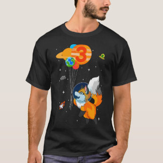 Astronaut 3Rd Birthday Fox Astronaut Kostüm T-Shirt
