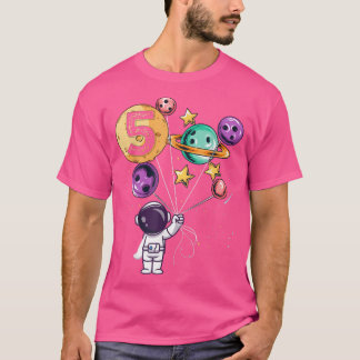 Astronaut 5th Birthday Boys Girls Weltraumliebhabe T-Shirt