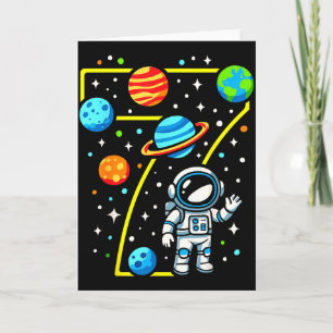 Astronaut 7. Geburtstagsfeier 7 Jahre alter Junge Karte