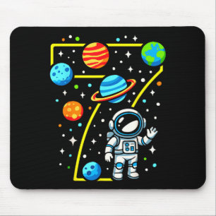 Astronaut 7. Geburtstagsfeier 7 Jahre alter Junge Mousepad