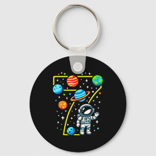 Astronaut 7. Geburtstagsfeier 7-jähriger Junge Mäd Schlüsselanhänger