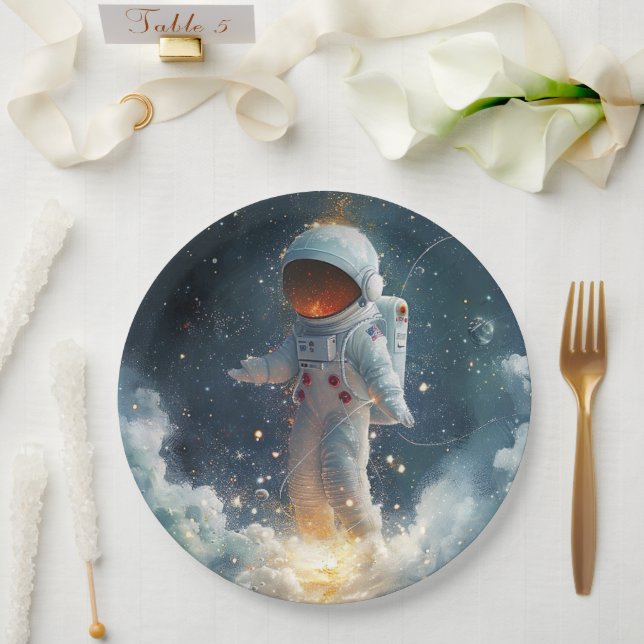 Astronaut Abstrakt Space Paper Teller (Hochzeit)