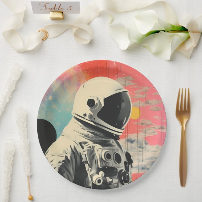 Astronaut Abstrakt Space Paper Teller (Hochzeit)