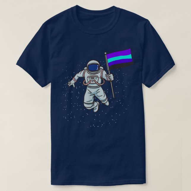 Astronaut Alexigender Pride Flag T - Shirt (Design vorne)