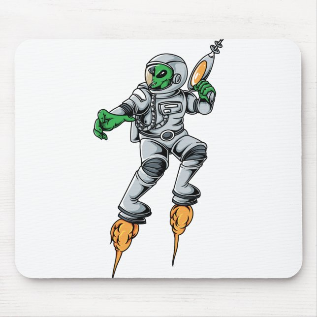Astronaut Alien SciFi Space Ufo Mousepad (Vorne)