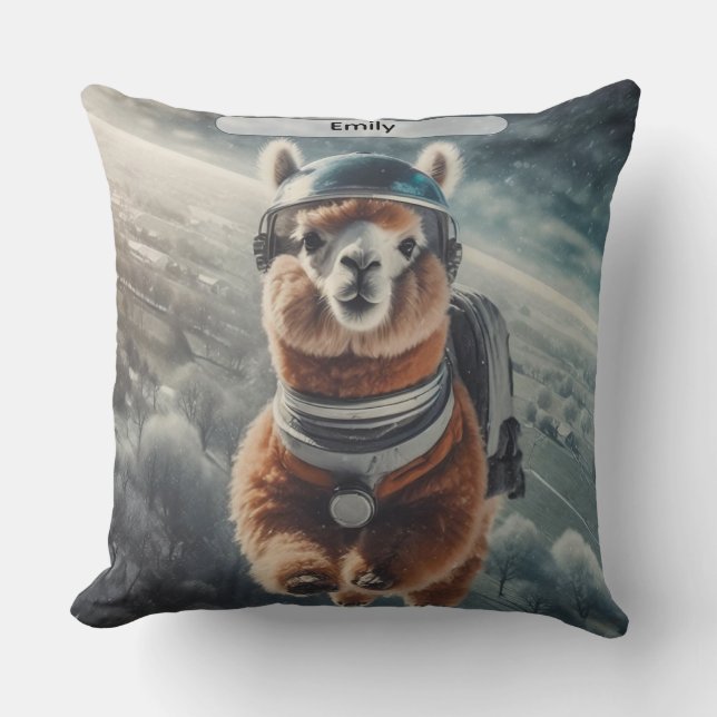 Astronaut Alpaca in Space Surreal Animal  Kissen (Vorderseite)