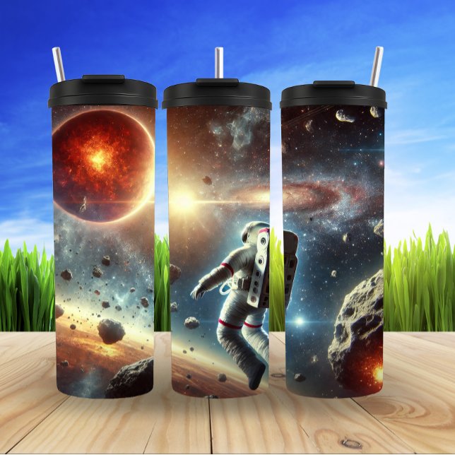 Astronaut am Rand des Kosmos Thermosbecher (Von Creator hochgeladen)