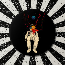 Astronaut and Earth Space Button