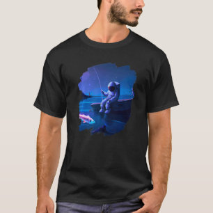 Astronaut Angelboot Weltraum Ozean See Cool Fisch T-Shirt