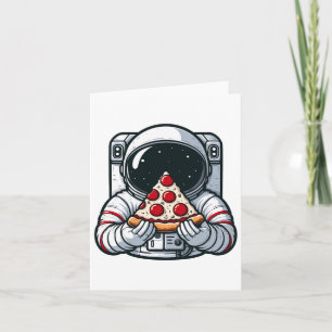 Astronaut Animal Eating Pizza Margherita Essen Ess Karte