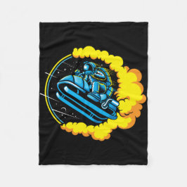 Astronaut Astro-Jump mit Schneemobil Fleecedecke