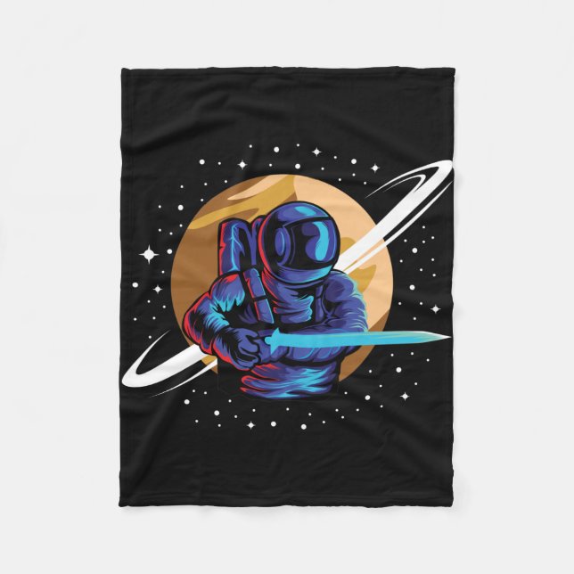 Astronaut Astro Knight Fleecedecke (Vorderseite)