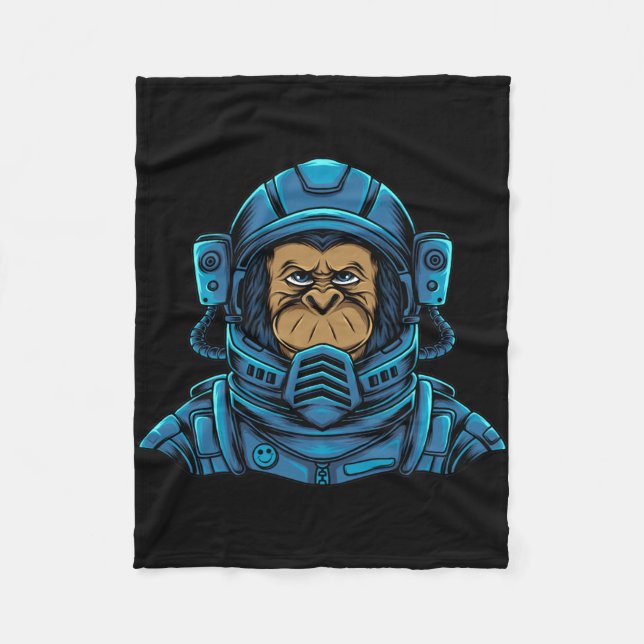 Astronaut Astro Monkey Fleecedecke (Vorderseite)