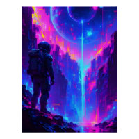 Astronaut auf Alien Planet Oil Painting Style