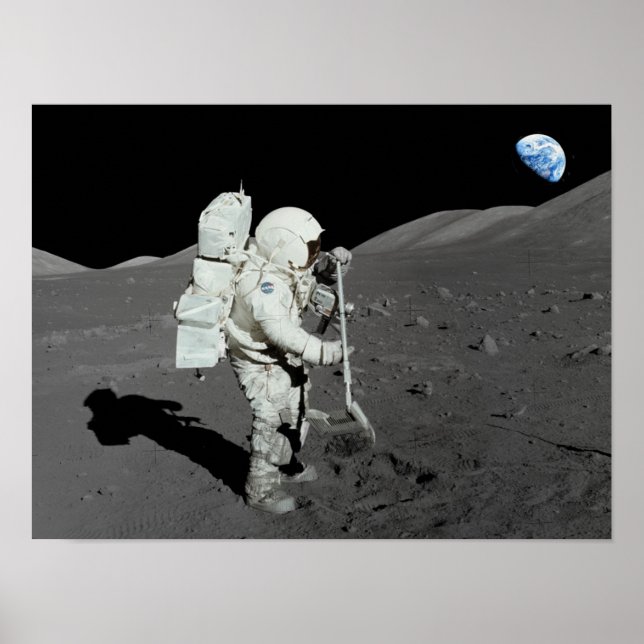 Astronaut auf dem Mond Poster (Vorne)