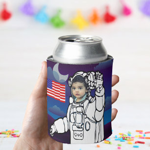 Astronaut auf dem Mond Weltraumjunge Dosenkühler