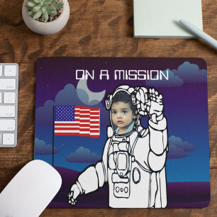 Astronaut auf dem Mond Weltraumjunge Mousepad