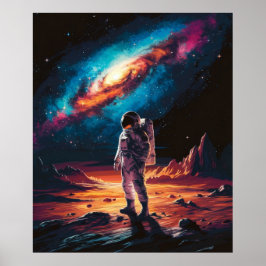 Astronaut auf dem Planeten Poster