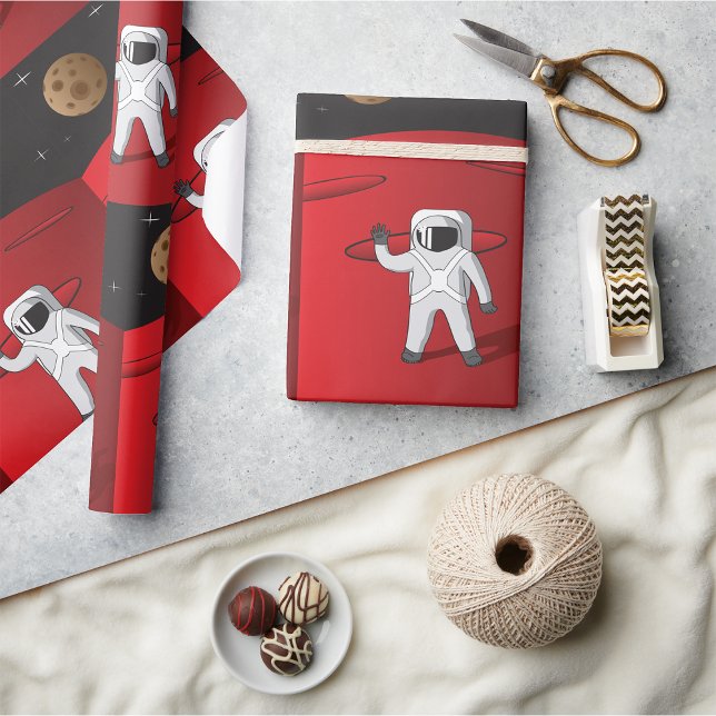 Astronaut auf dem Roten Planeten Mars Space Explor Geschenkpapier (Von Creator hochgeladen)