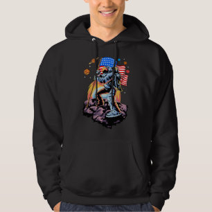 Astronaut auf der Mondusa-Flagge Hoodie