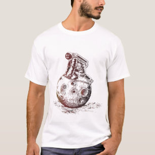 Astronaut auf einer Monddarstellung T-Shirt