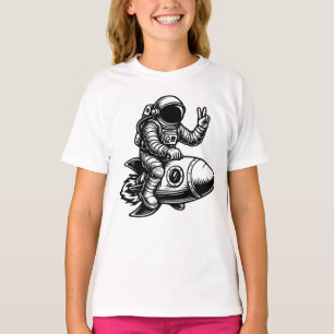 Astronaut auf einer Rakete T-Shirt