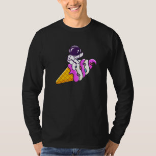 Astronaut auf Eiskremskone Sommerurlaub Eisbahn Cr T-Shirt