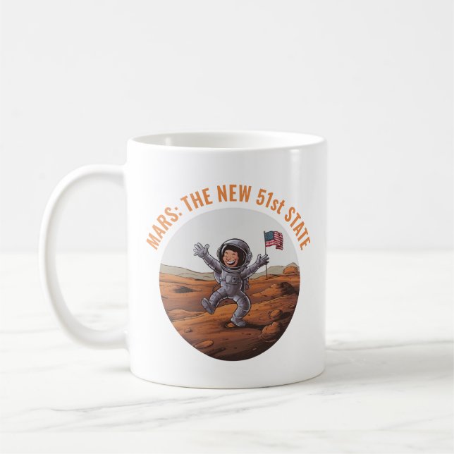 Astronaut auf Mars Kaffeetasse (Links)