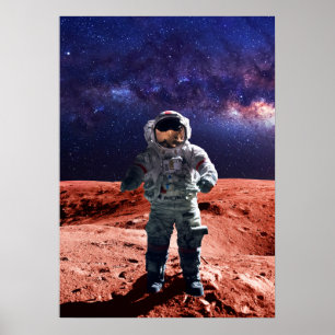 Astronaut auf Mars - Poster