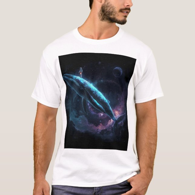 Astronaut auf Wal T-Shirt (Vorderseite)