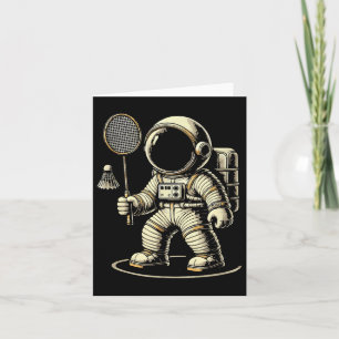Astronaut Badminton Player Shuttle Karte