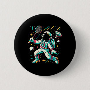 Astronaut Badmintonspieler Shuttle Sport Button