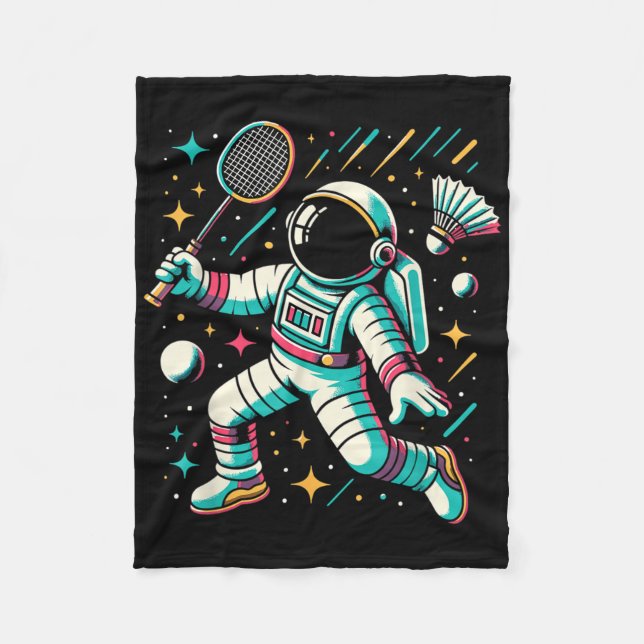 Astronaut Badmintonspieler Shuttle Sport  Fleecedecke (Vorderseite)