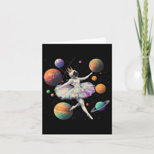 Astronaut Ballerina tanzt auf Raumplaneten Kinder Karte