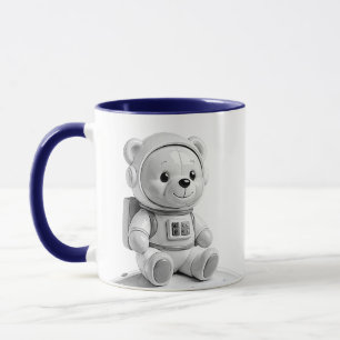 Astronaut Bär Illustration Cute Grau Tasse