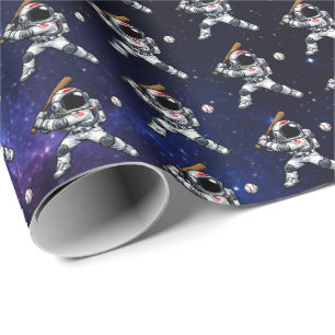 Astronaut Baseball Geschenkpapier