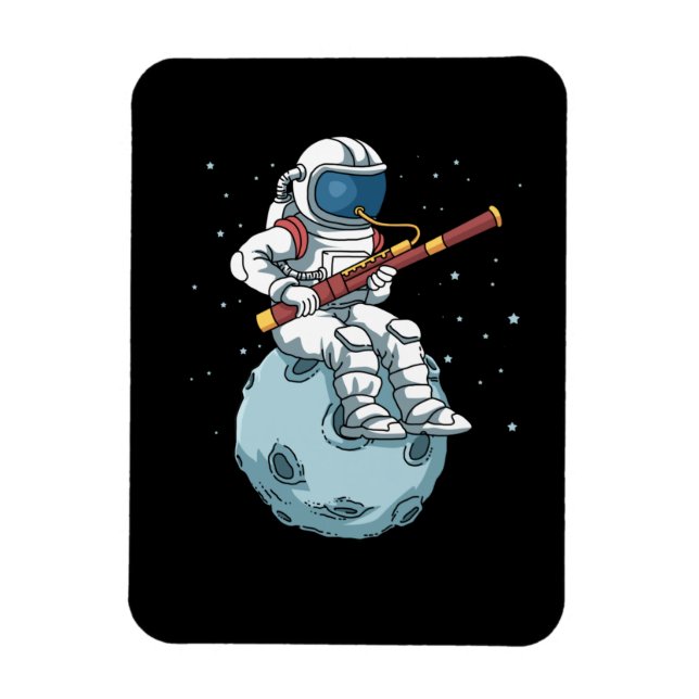 Astronaut Bassoon Band Player Bassoonist Bassoon Magnet (Vertikal)
