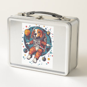 Astronaut Beagle � Weltraum-Erkundungshund Metall Brotdose