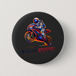 Astronaut Biker  Button